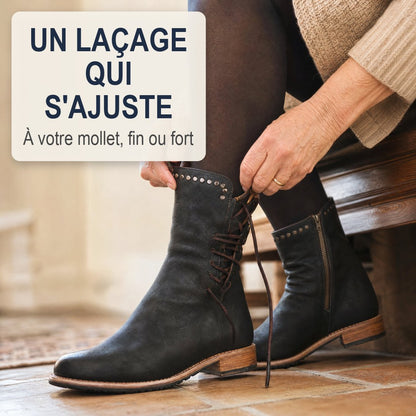 Laçage réglable des Bottes Aruna qui s'ajuste au mollet