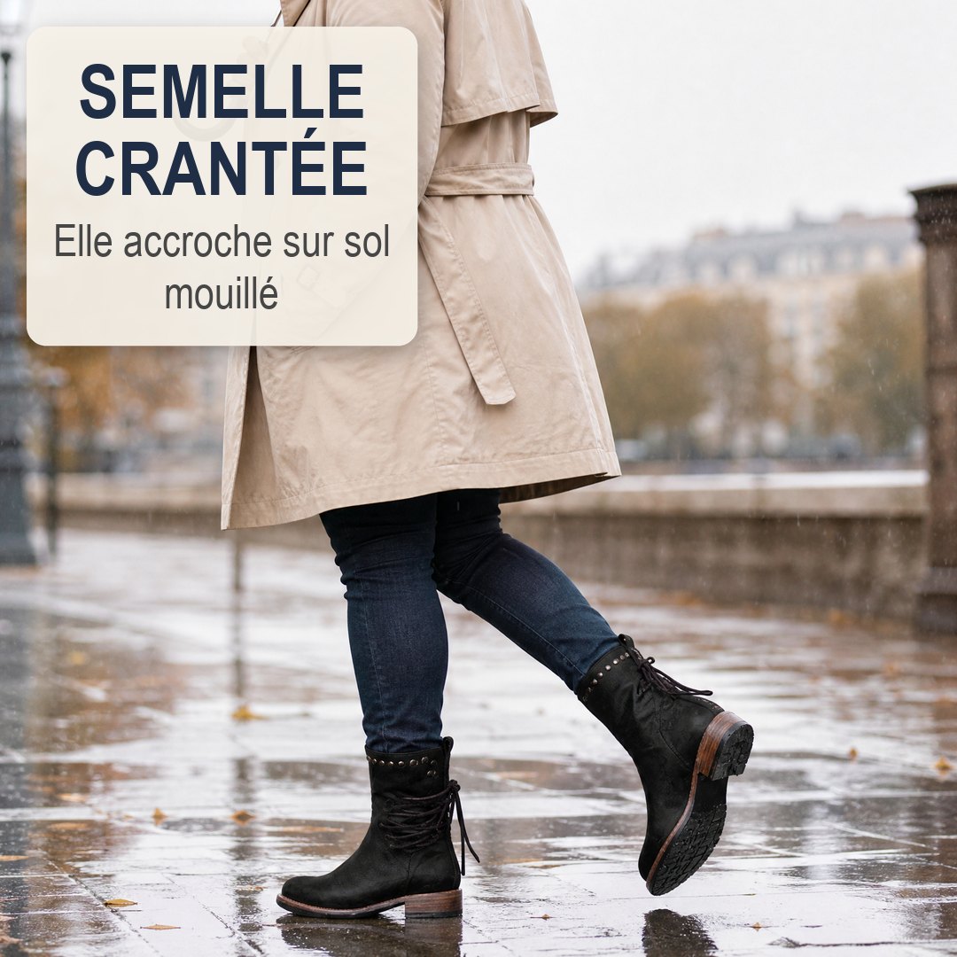 Semelle crantée des Bottes Aruna Noir London