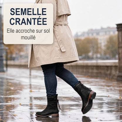 Semelle crantée des Bottes Aruna Noir London