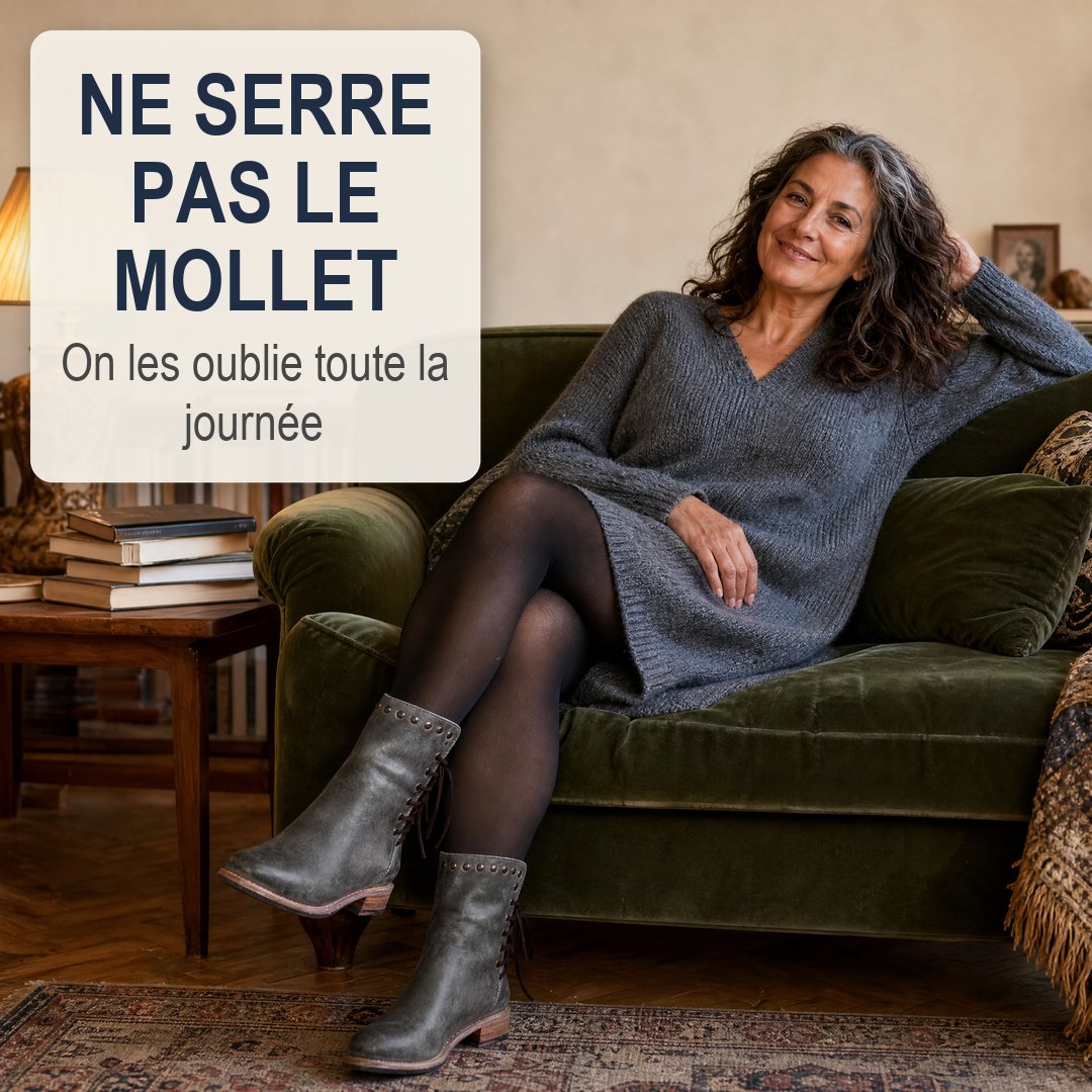 Bottes Aruna Gris Suede portées au salon