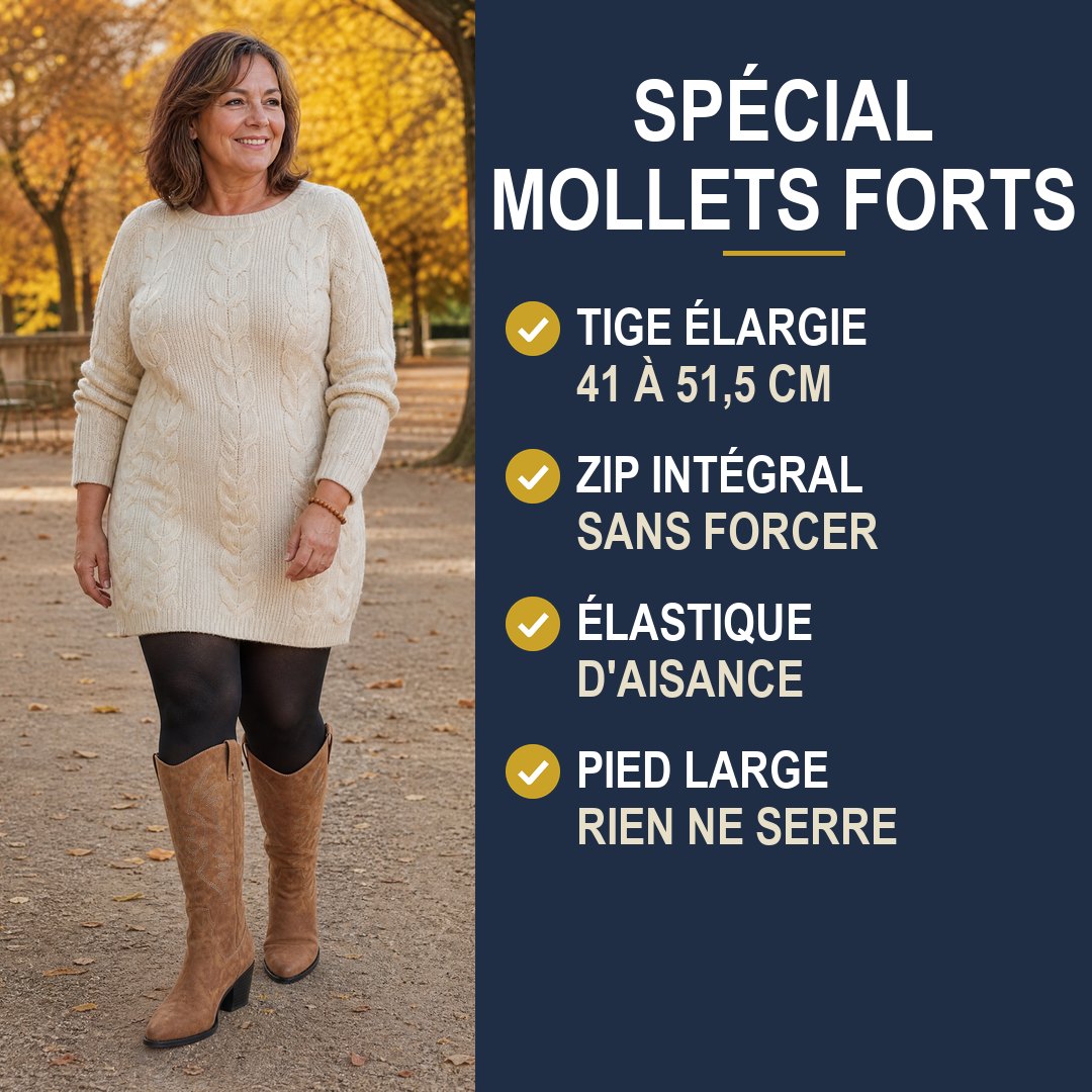Bottes Charlotte Pembroke mollets larges
