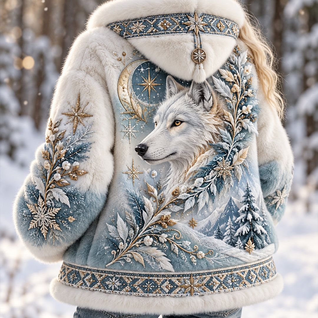 Veste Nordique Ingrid Loup Bleu Givre